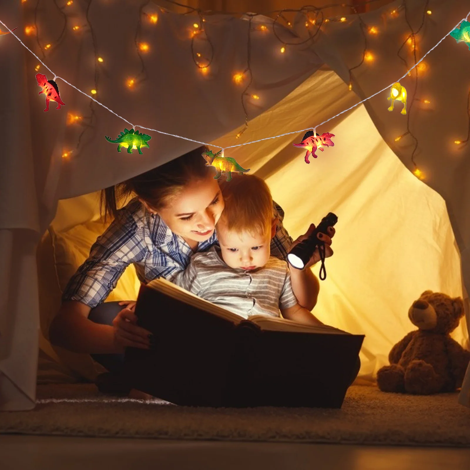 

1 Set Dinosaur String Lights Operated Led String Light For Kids Room Decor Party Decoration Lamp Creative Lamps Home