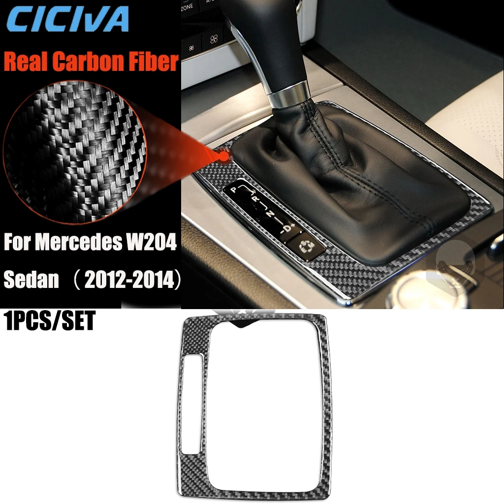 

Carbon Fiber Car Accessories Gear Shift Panel Modified Interior Trim Cover Soft Sticker For Mercedes-Benz W204 Sedan 2012-2014