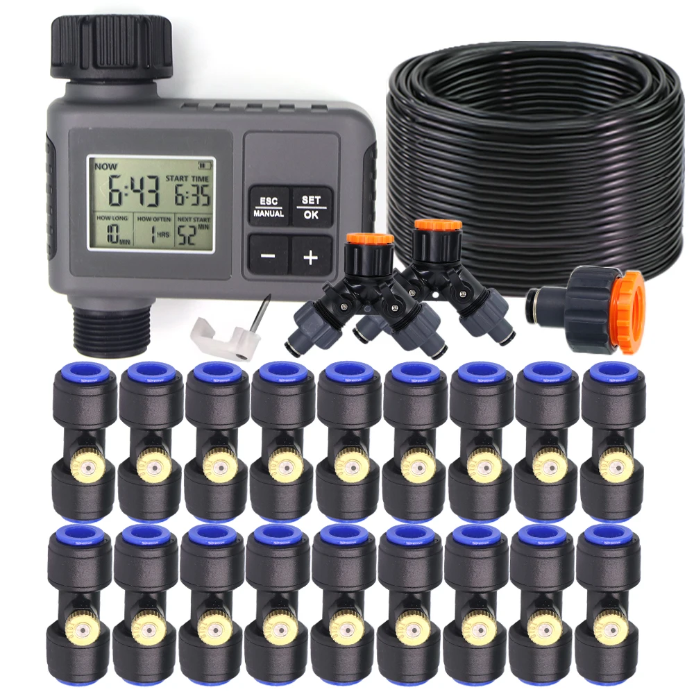 

50-5 м 0,8 мм латунная насадка таймер автоматическая система распыления для садовых растений распылитель для овощей охлаждающий комплект для здоровья запотевание тумана