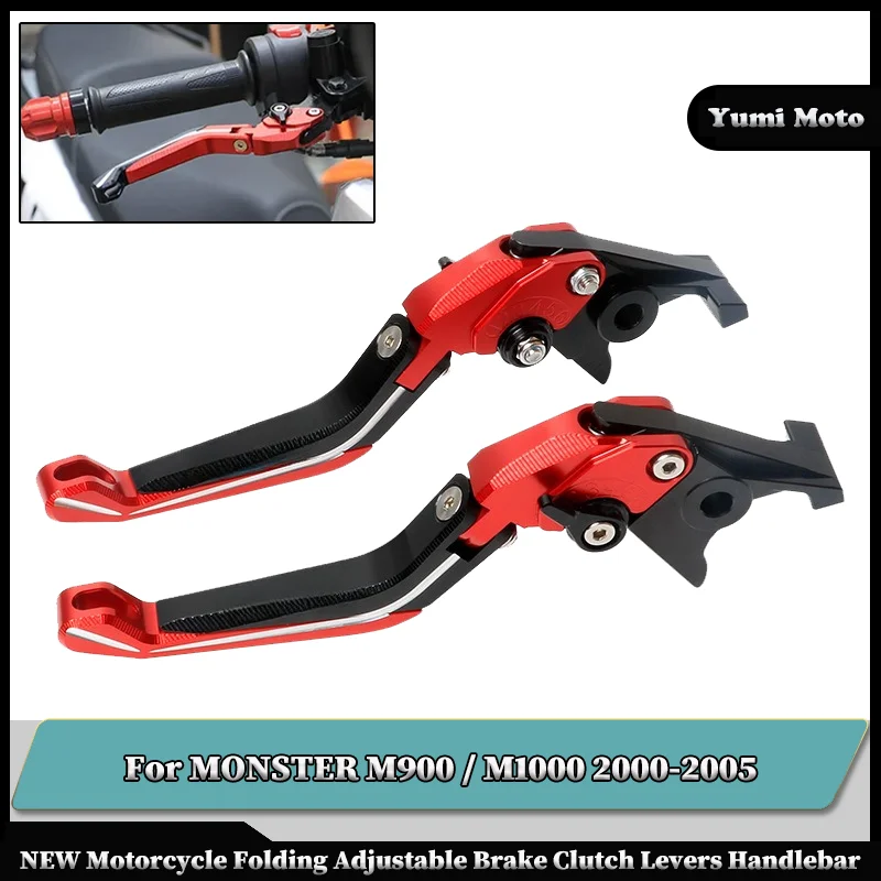 

NEW Motorcycle Folding Adjustable Brake Clutch Levers Handlebar Grips Motorcycle Parts For DUCATI MONSTER M900 / M1000 2000-2005