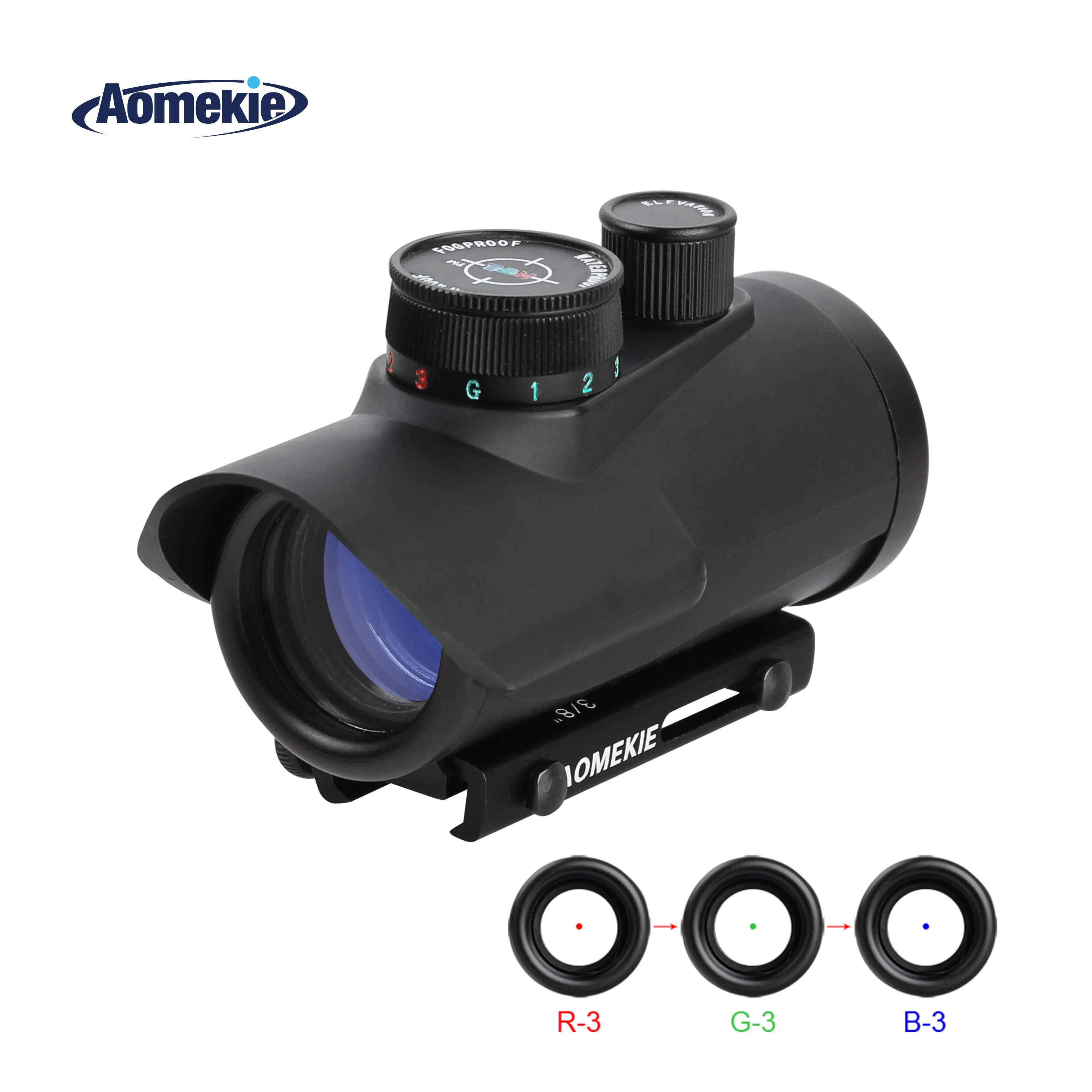 5 MOA Red Green Blue Dot Sight Reflex Rifle Scope 30mm FMC Lens with 22mm/11mm Rail Mount