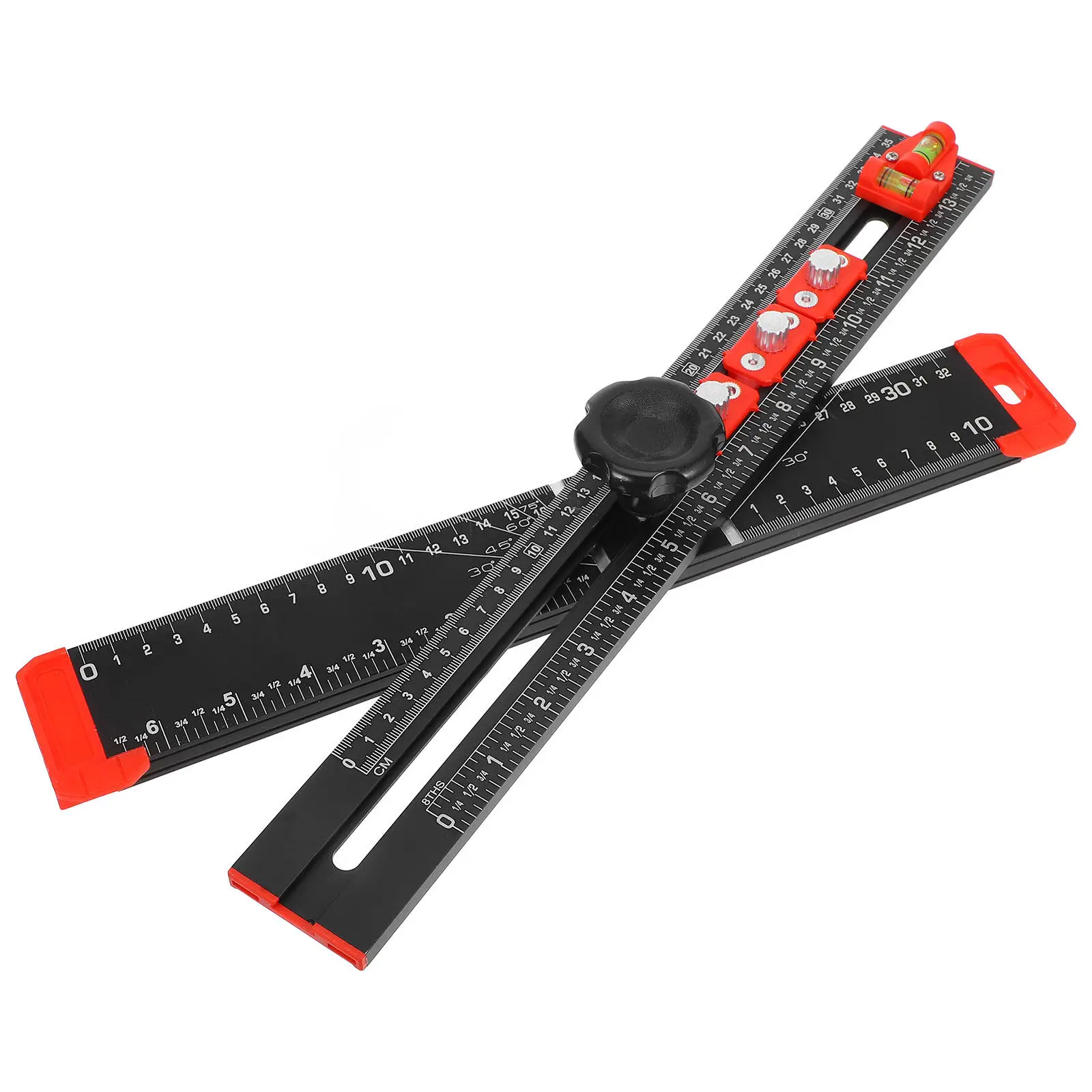 

Aluminum Alloy Woodworking Ruler Combines T-Shaped Ruler and Protractor with Hole Positioning Function for Precise Drilling