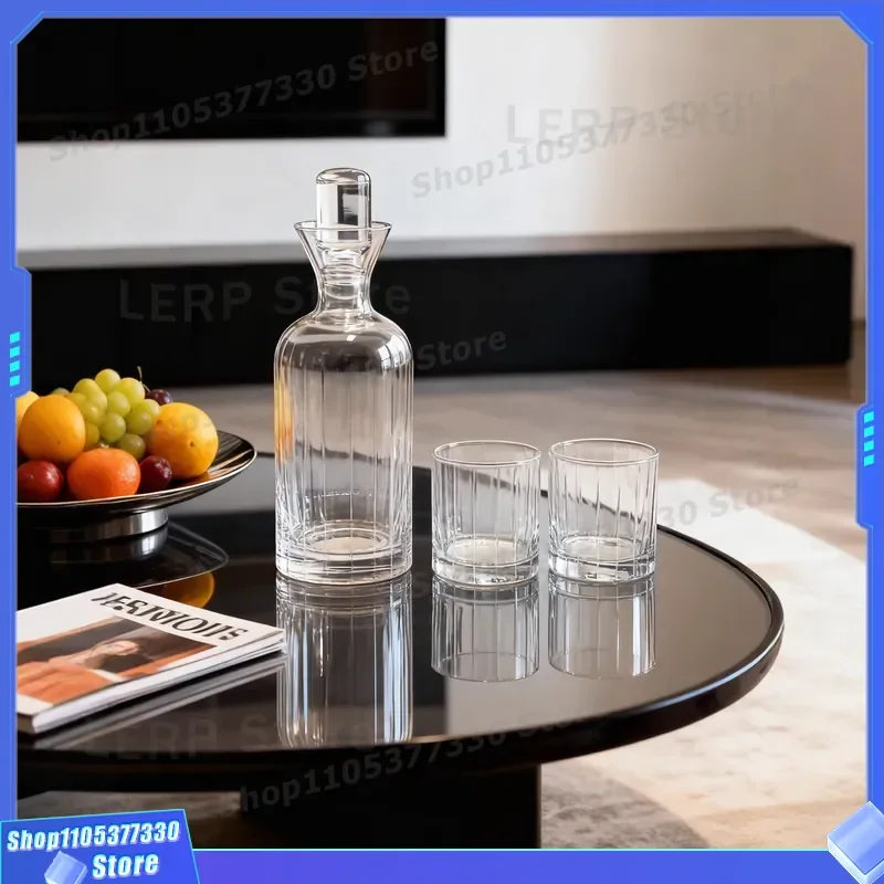 Luxury Transparent Glass Whiskey Set for Home Living Room Decor Modern Light Style Wine Drinking Cups Wholesale Household