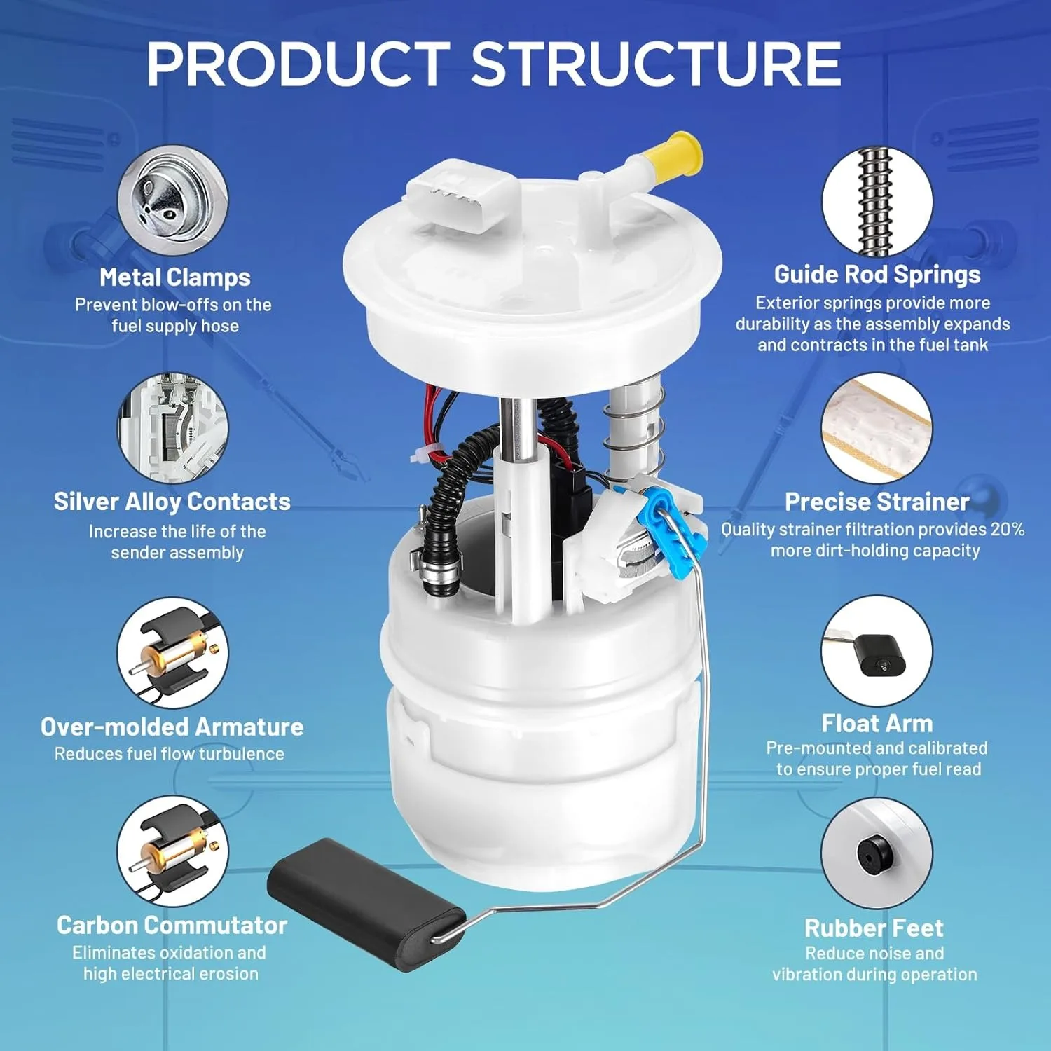 مجموعة وحدة مضخة الوقود الكهربائية FG0501 المتوافقة مع Nissan Altima 2002-2003 L4 2.5L & V6 3.5L، تحل محل 170408J000، 67988، #1