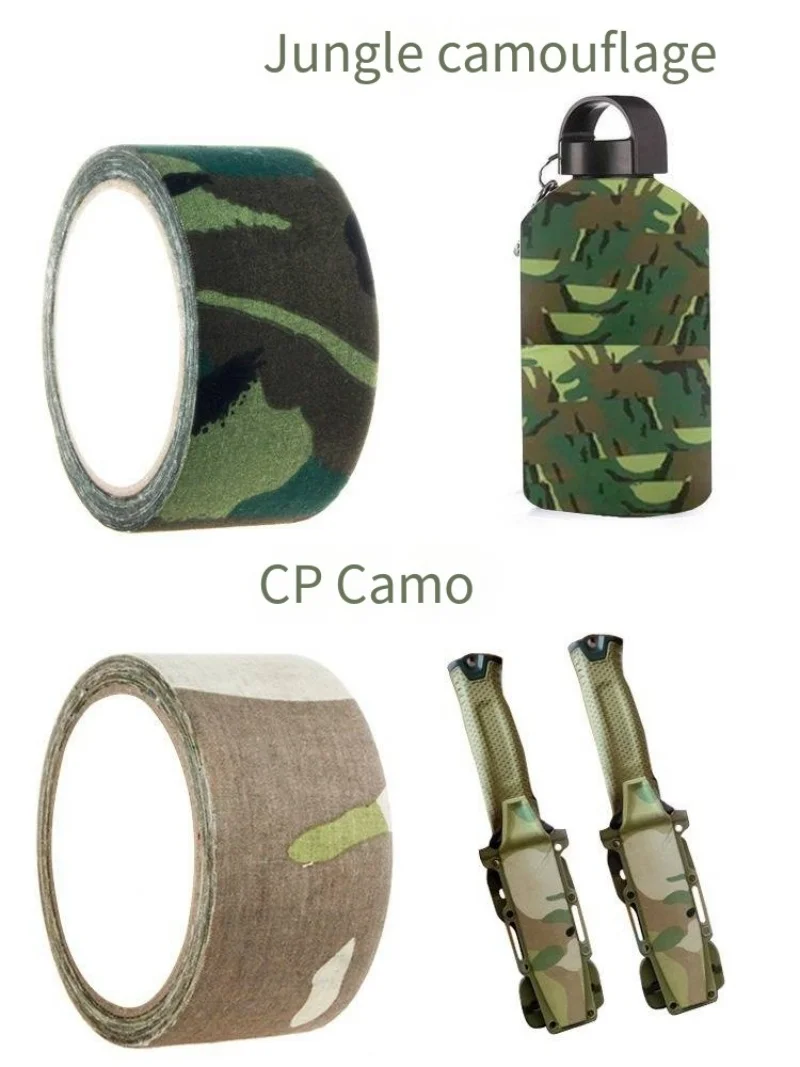 5M/10M Multi-functional Camo Tape Self-adhesive Camouflage Hunting Paintball Airsoft Rifle Waterproof Non-Slip Stealth Tape