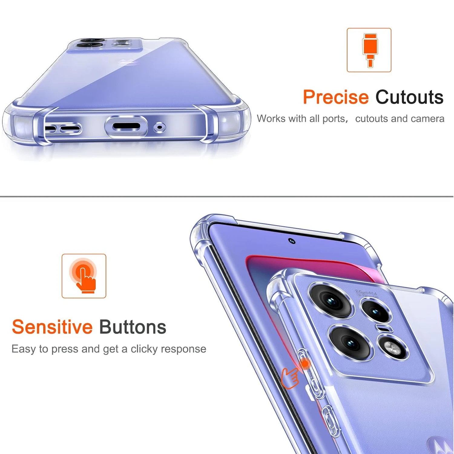 Shockproof Airbag TPU Case for Motorola Edge 50 Neo Moto Edge 50 Pro Fusion Ultra Protective Cover Capa Fundas Coque
