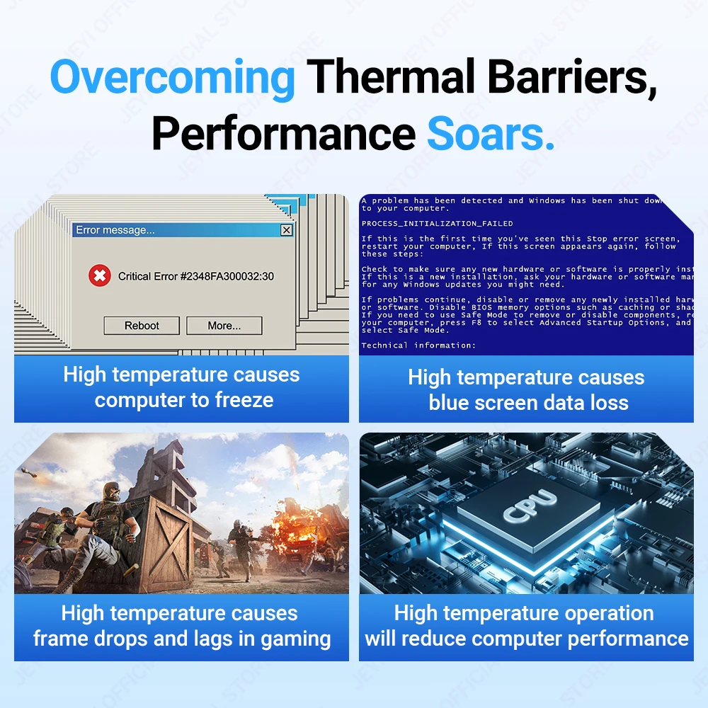 JEYI (15,2 W/m · K) pasta térmica de silicona de 2g para disipador de calor SSD y refrigeración de CPU/GPU, compuesto térmico de silicona para tarjeta gráfica de portátil