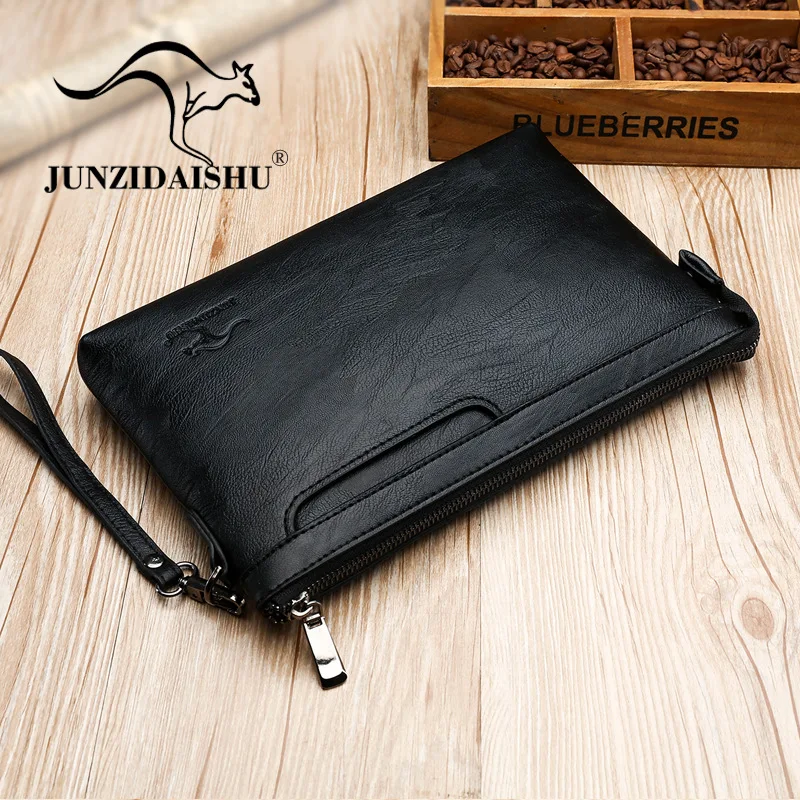 Mens Bags Clutch Purse Luxury Envelope Leather Business Envelope Clutch Clutch Men's Envelope Bag Clutch Bag Black Stitching Bag