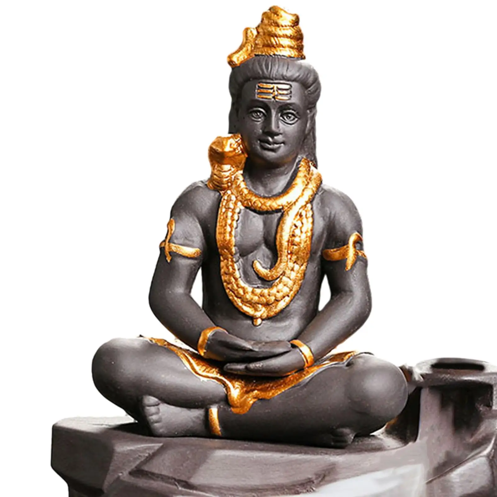 Backflow Incense Burner Shiva Buddha Statue Sacred Southeast Asian,Creative,Feng Shui Zen Ornament for Home Fragrance Office