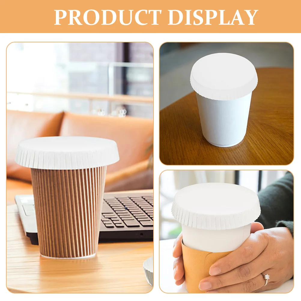 100 Pcs Paper Cup Lid Travel Coffee Cups Covers Flower Pot Lids for Hotels Room