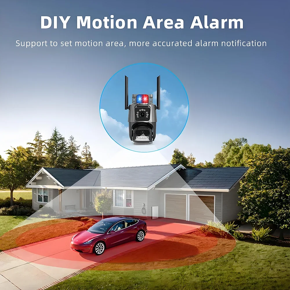 6MP PTZ WiFi Telecamera di sicurezza domestica IP Outdoor Dual Lens 4K HD Monitor Monitoraggio automatico Sorveglianza CCTV iCSee