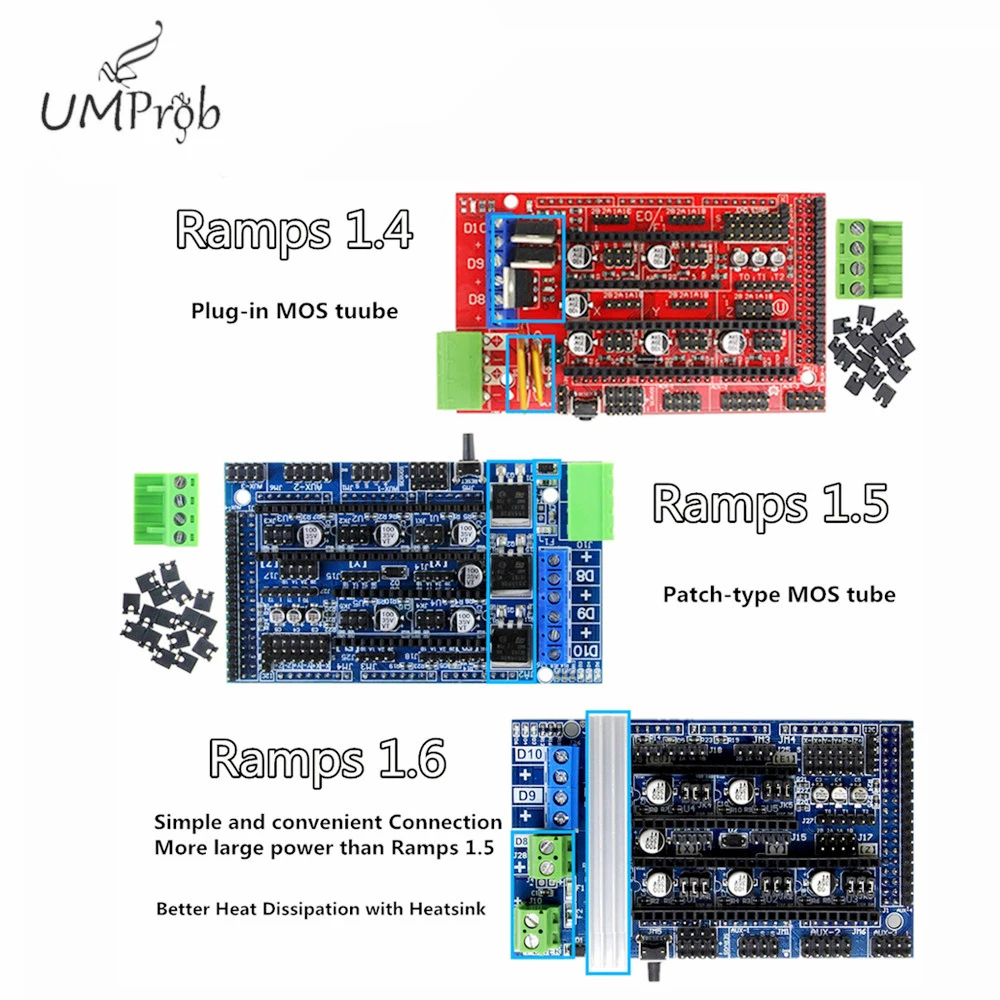 Ramps 1.6 Expansion Control Panel With Heatsink Upgraded Ramps 1.4/1.5 For Arduino 3D Printer Board