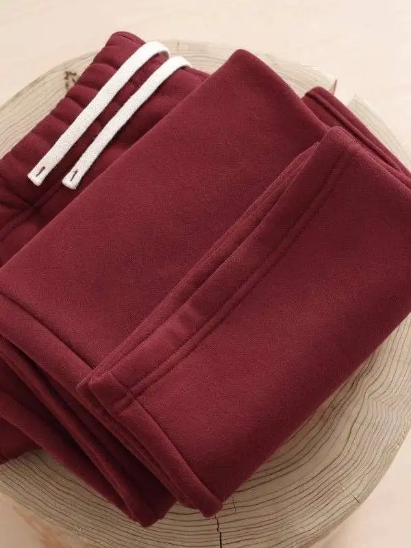 

Новые красные тонкие спортивные брюки-джоггеры прямого кроя с завязками, теплые повседневные брюки для мужчин и женщин на осень-зиму