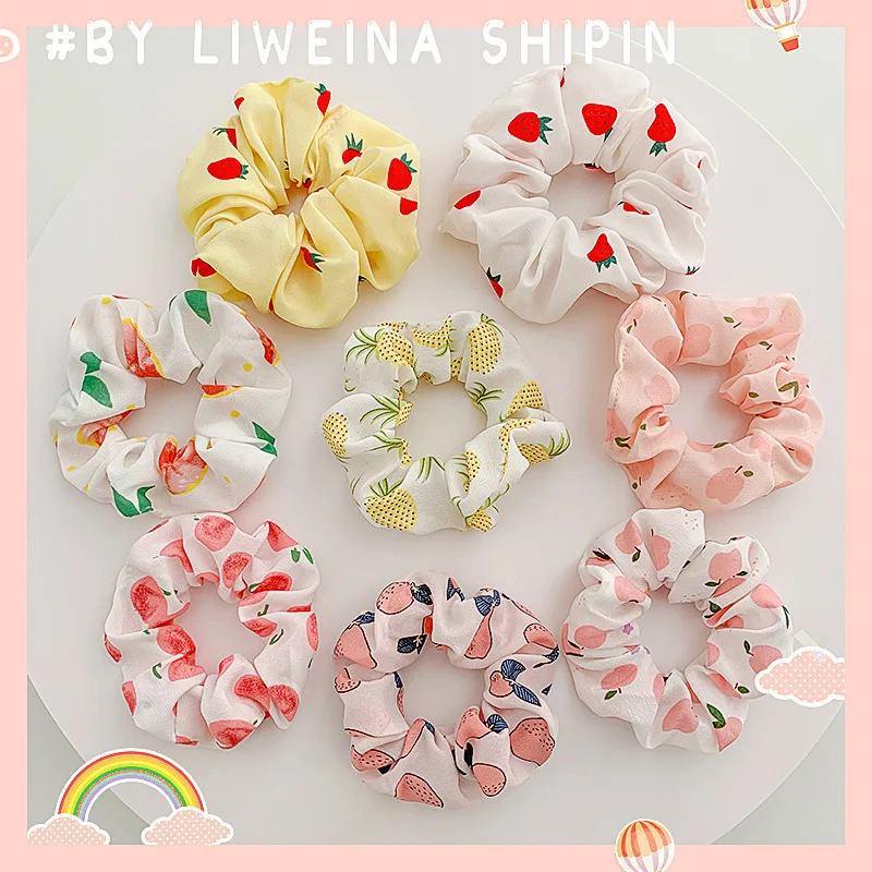 Fruit Pig Large Intestine Hair Loop Instagram Headband Eugenica Cute Leather Band Women Tie Hair Rope Hair Accessories