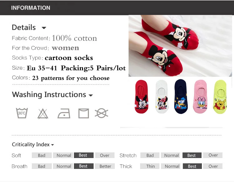5 Paar koreanische Sommer-Damensocken mit Cartoon-Tiermotiv, Bär, Maus, kurze Socken, niedliche, lustige, unsichtbare Baumwoll-Kawaii-Knöchelsocken, Größe 35–40 – Detail 1