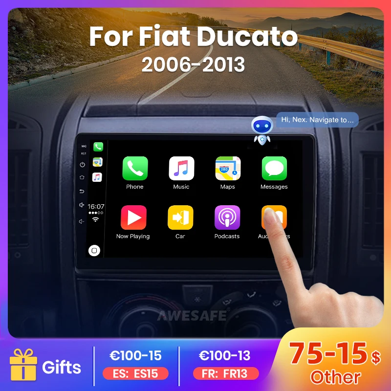 AWESAFE Wireless CarPlay Autoradio for Fiat Ducato Peugeot Boxer 2 Citroen Jumper 2 2006 - 2015   Car Radio Multimedia Player