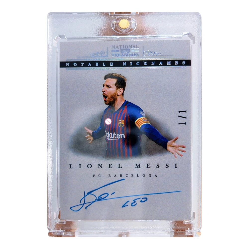 DIY homemade Messi Ronaldo Aymeric Neymar Mbappe Colorful Flash Autographed collectible cardbrick rating Christmas birthday gift view 5