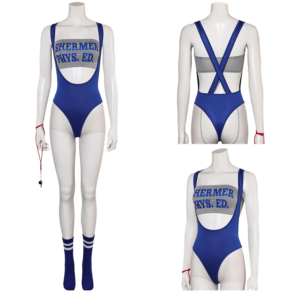 Lisa Sports Suit Cosplay Costume Cheerleaders Female Swimsuit Outfits Halloween Carnival Weird Science Party Whistle Socks