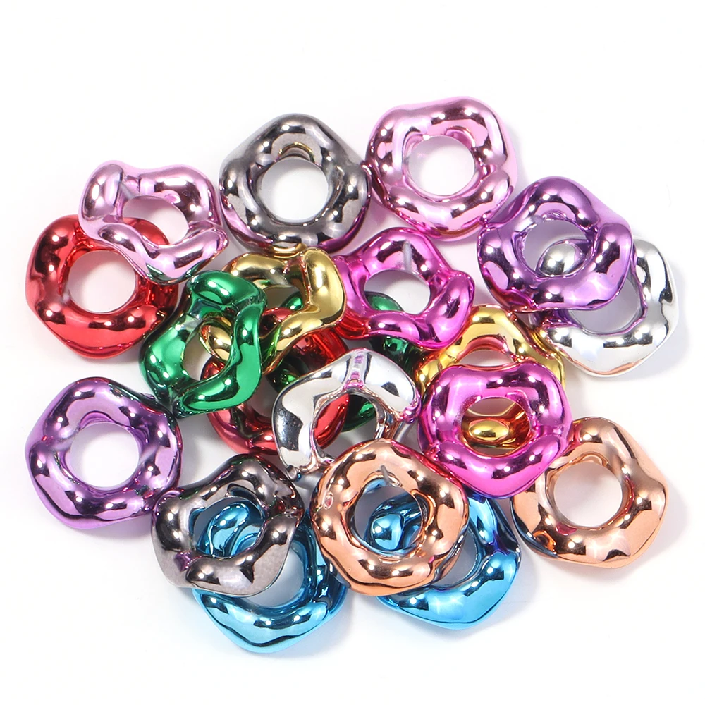 20 Stück 16mm Acrylperlen in Bonbonfarben, bunte Donut-Perlen für DIY Schmuckherstellung, Armbänder, Handyketten, Schlüsselanhänger-Zubehör – Detail 12