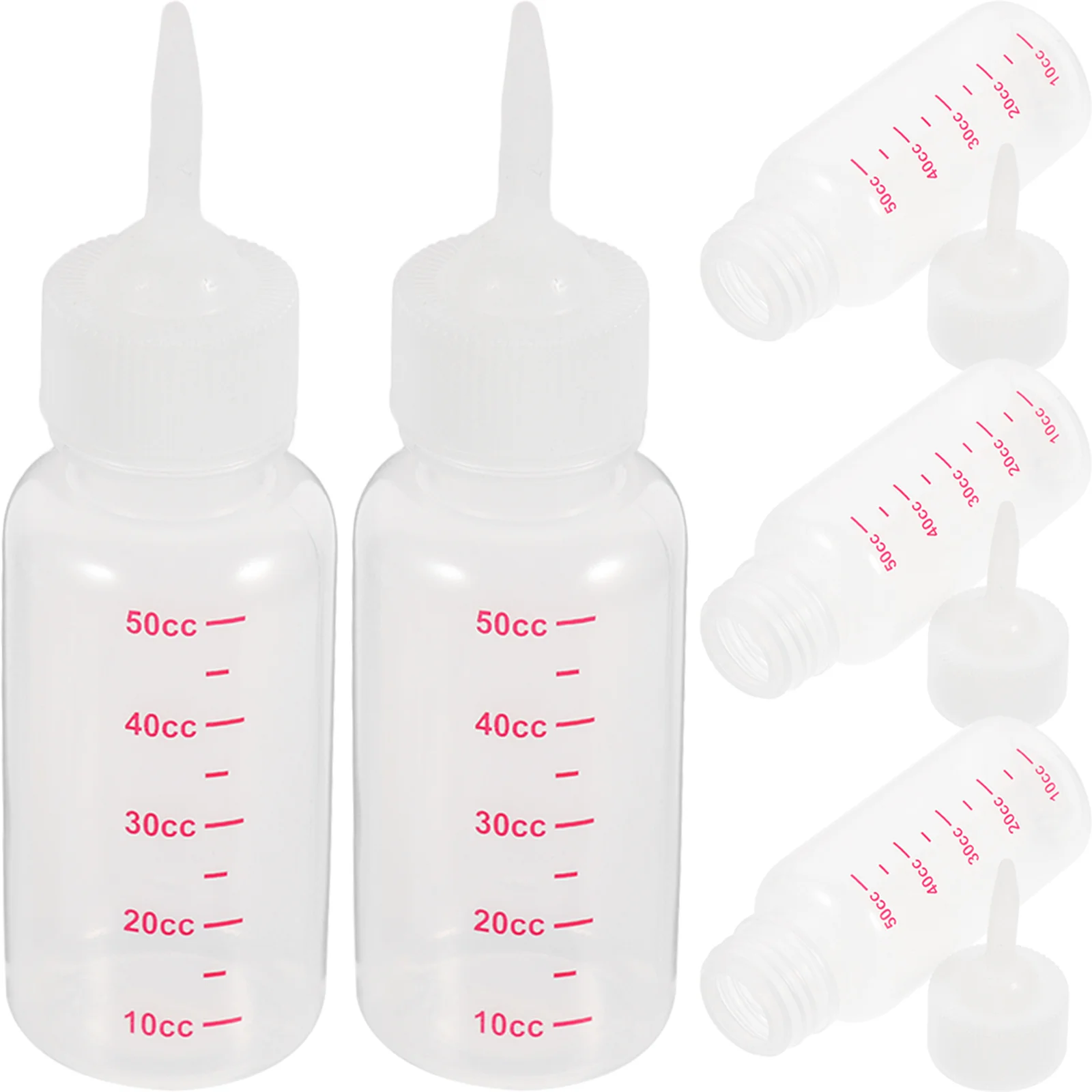 

5Pcs Pet Feeding Bottles Small Feeder Silicone Nursing Bottle Durable Portable with Pointed Head for Dogs Cats Rabbits