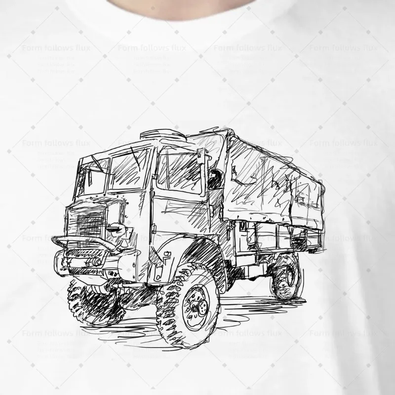 

2026 men T-Shirt Hoodie WWII Bedford QL Dads Kids Military Vehicles and Trains Remembrance Day Hand Drawn Comic style Unisex S-6