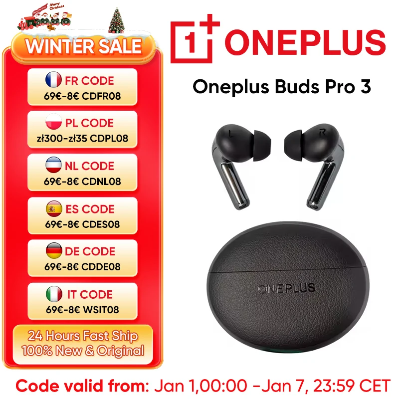 Global Version Oneplus Buds Pro 3 TWS Bluetooth Earphone 50dB Active Noise Canceling 43h Battery Life Bluetooth 5.4 IP55 AAC SBC