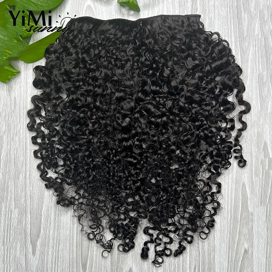 3C 4C Clip In Human Hair Extensions Birma Curly 7PC Clips Ins Extension Mongolian Full Head For Women Add Volume Yimisunny