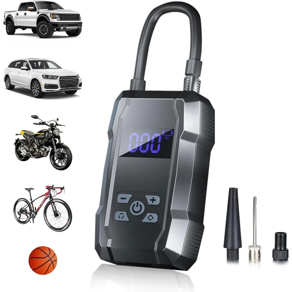 ปั๊มลมพกพาสำหรับสิ่งที่เป่าลม, เครื่องเติมลมยาง 150 PSI แบบพกพาสำหรับรถยนต์, รถจักรยานยนต์, จักรยาน, ปั๊มลมไร้สาย