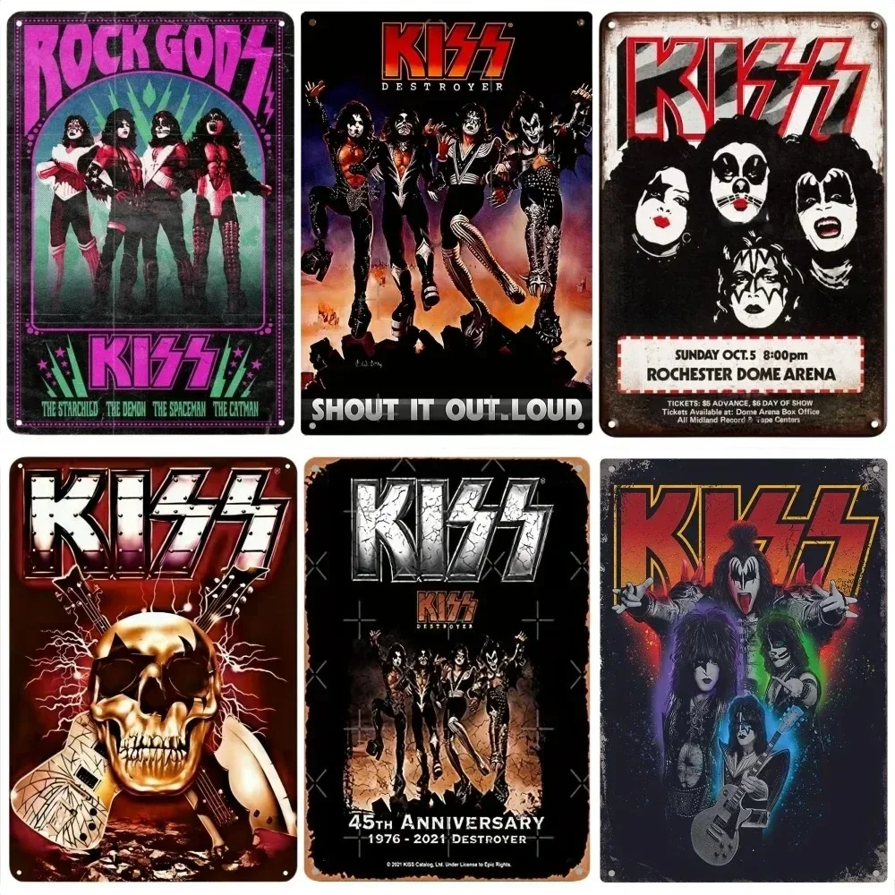 Classics Rock Band “Kiss Revenge” Vintage Art Metal Poster Tin Sign Retro Man Cave Music Club Bar Pub Cafe Decorative Plaques