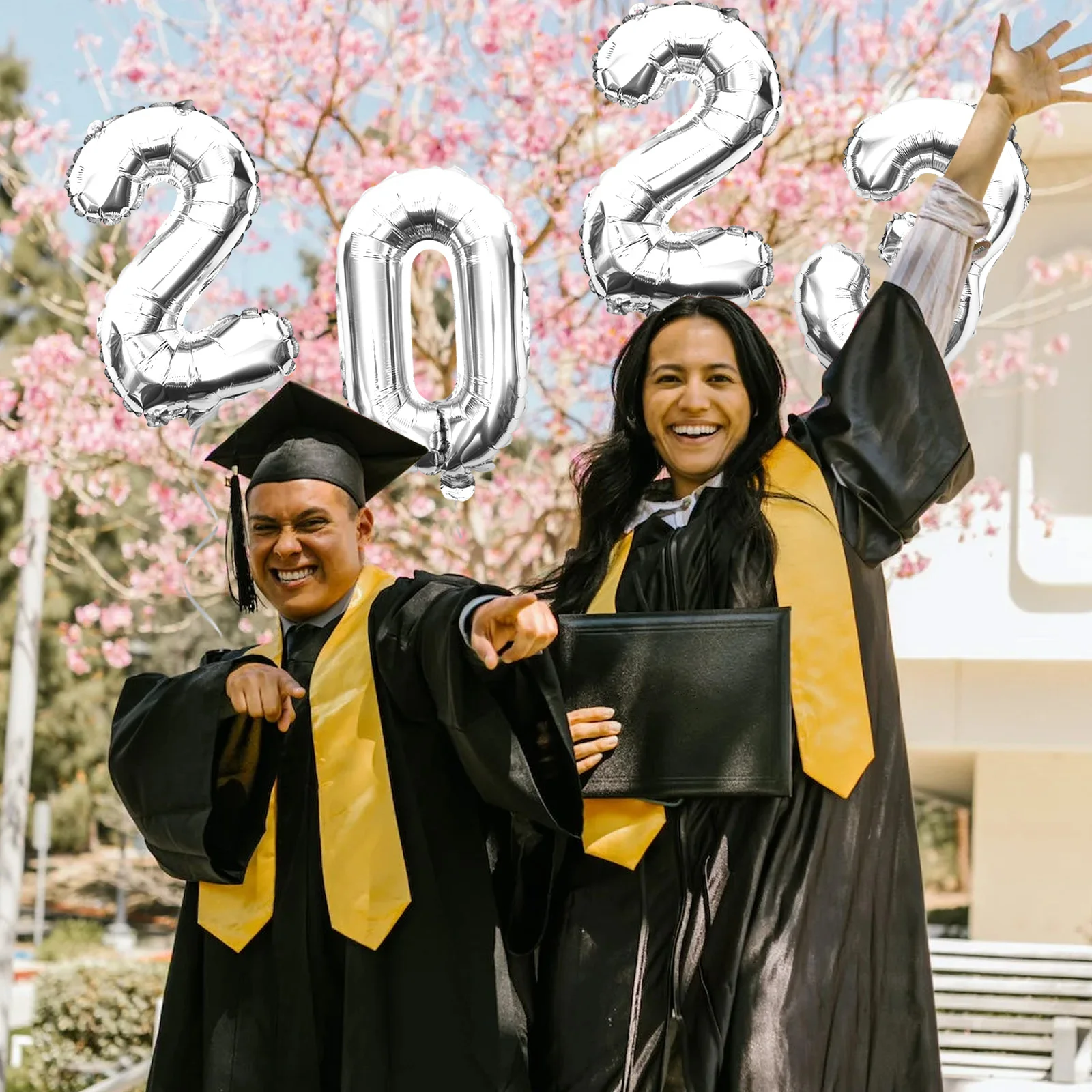 

2023 Aluminum Foil Graduation Balloon Set Decorative Party Supplies Silver Color Class of 2023 Balloons Room Decoration