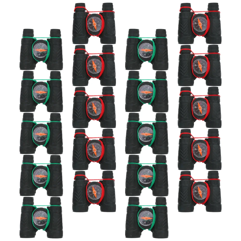 20개 미니 컴팩트 경량 야외 캠핑 자연 탐험 어린이 하이킹 장비 내장 나침반 컬러 스트랩 포켓