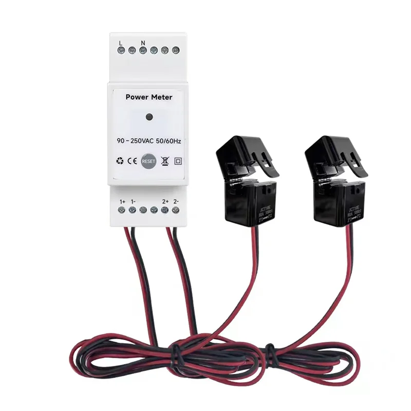 BAAE Tuya Smart Life Wifi Energy Meter Bidirectional 2 Channel Din Rail With CT App Monitor Export And Import Power