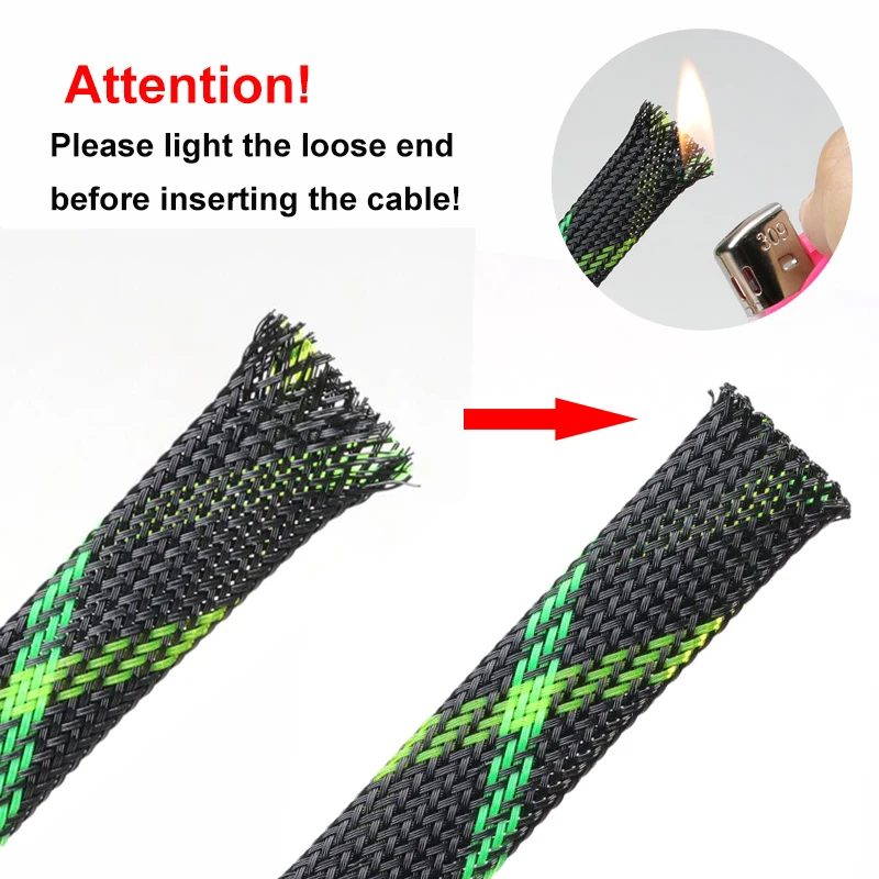 1m 2/46/8/10/12/14/16/20/25/30mm PET Braid Insulated Sleeves High Density Expandable Cable Sheath Wrap Cable Protector For Wires - Image 2