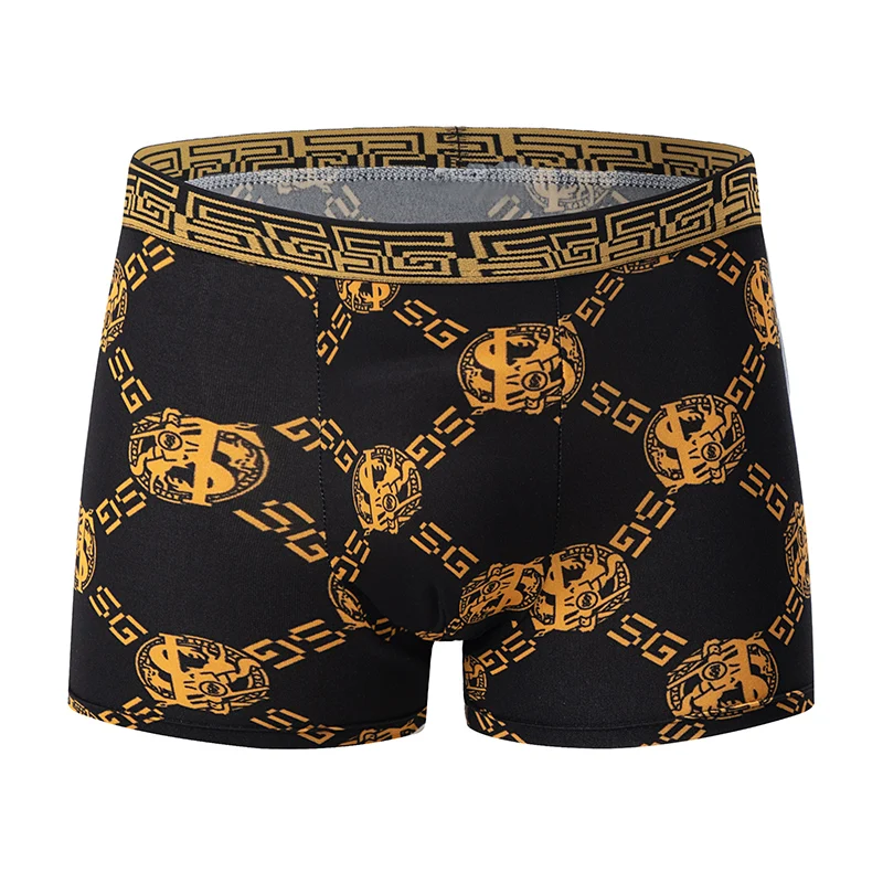 5 /10 Pack Men\'s Black Gold Printed Boxer Underwear Comfortable And Versatile Plus Size Sexy Young Men\'s Leisure Sports Beach sh