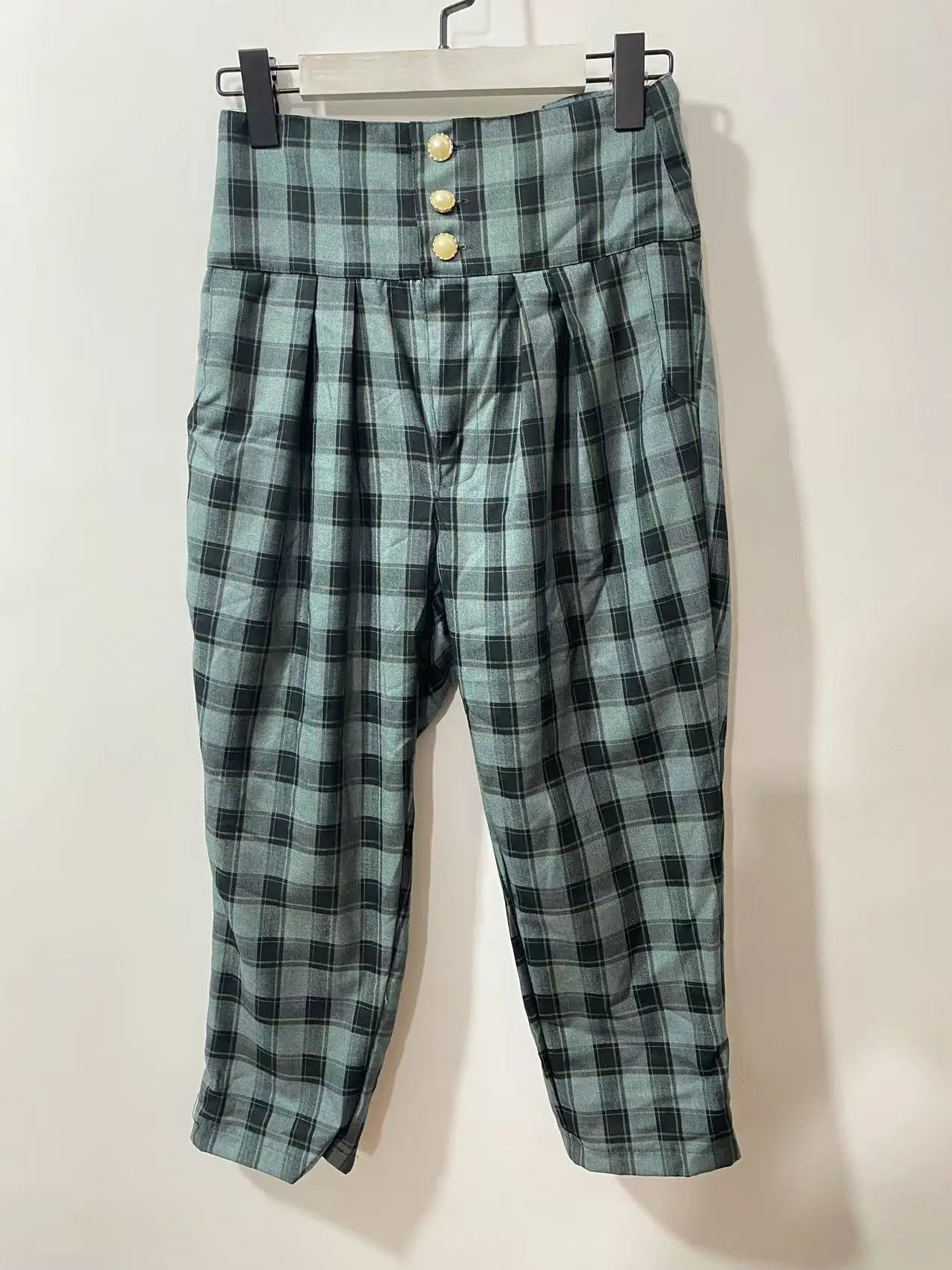 กางเกงขายาวทรงคาปรีลายสก็อตผ้าฝ้ายแท้ Liz Lisa ของแท้จากญี่ปุ่น