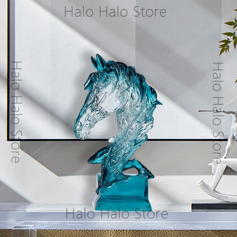 Picture 3: Wine cabinet decorative ornament light luxury high-end horse head soft decoration