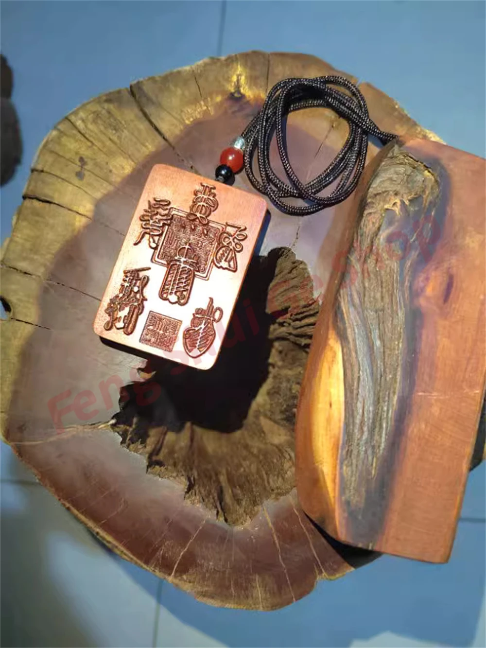 

Lightning strike jujube wood, the Five Thunder Talismans of Tianshi Mansion, Taoist pendants, Taoist cultural crafts