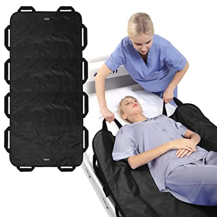

Multipurpose 72 x 40 Positioning Bed Pad with Reinforced Handles - Reusable Washable Transfer Sheet for Turning Lifting Reposit