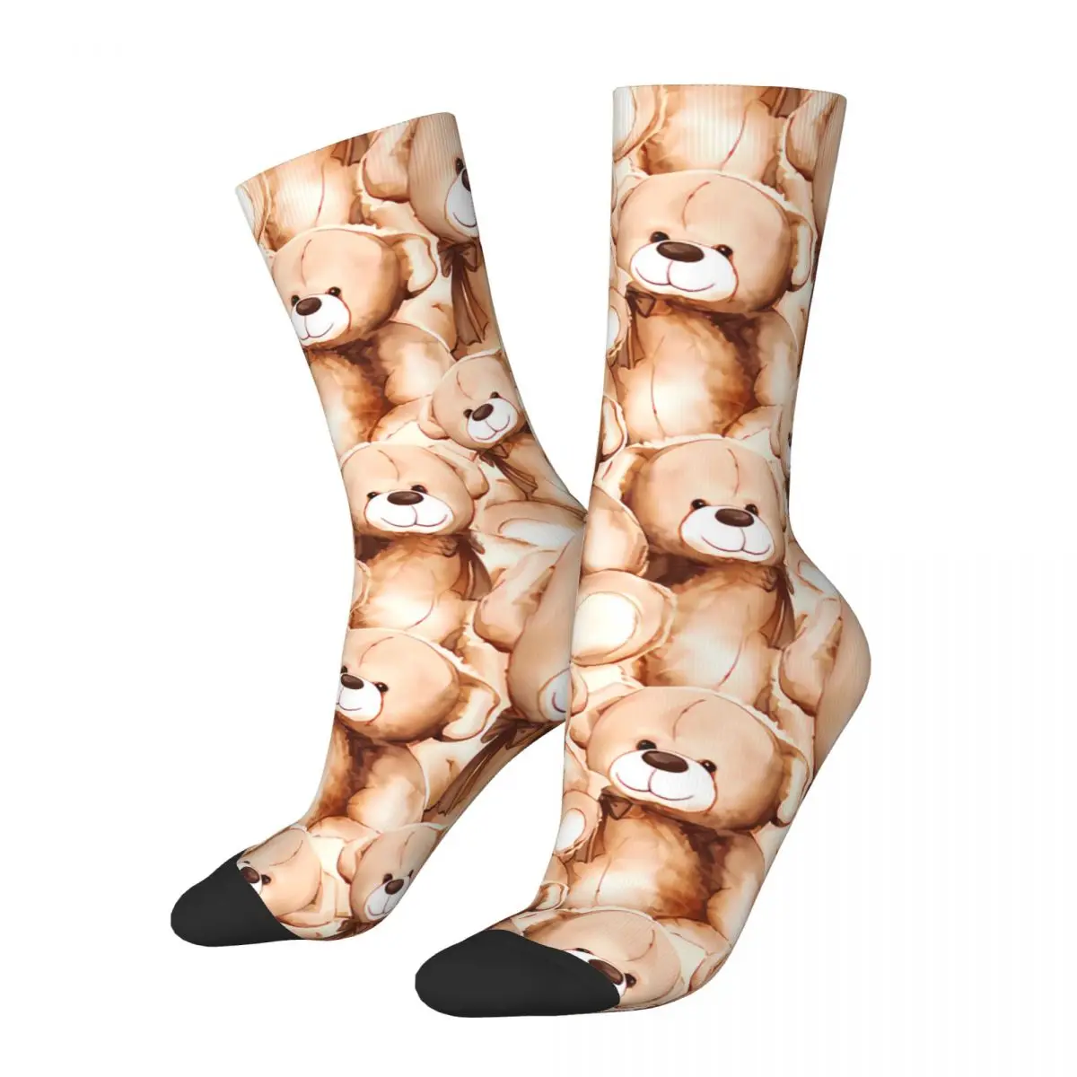 Hip Hop Retro Cartoon Lovely Bear Toy Crazy Men's Socks Unisex Teddy Bear Harajuku Pattern Printed Funny Crew Sock Boys Gift