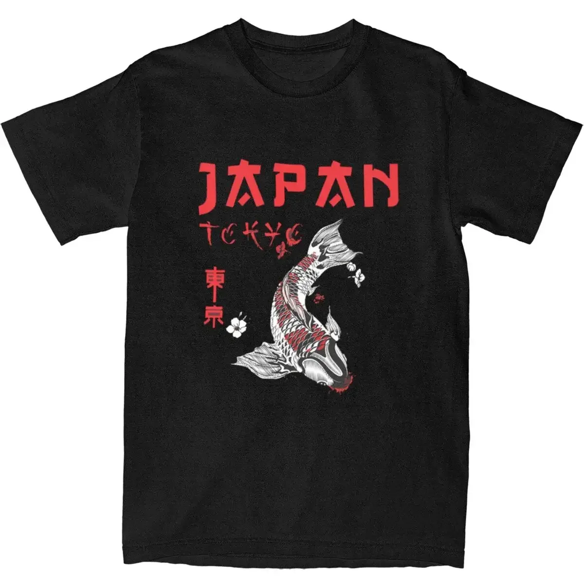 Oversized T-Shirt Japanese Fuji Dragon Yakuza Tokyo Koi Fish Cotton T Shirts Tshirt for Men Summer Y2K Loose Short Sleeve Tees