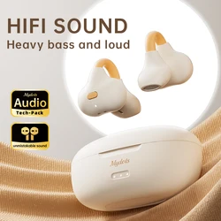 HaaYot New Cute Color Open Ear Wireless Earbuds Bluetooth 5.3 Earphone with Microphone Clip On Ear Headphones with Charging Case