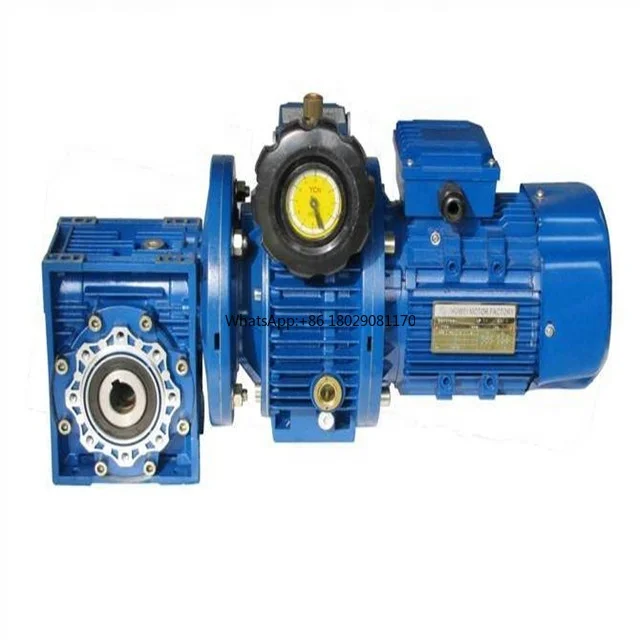 Double Input Worm Blue OEM Worm Gearboxes RV075 Aluminium Alloy