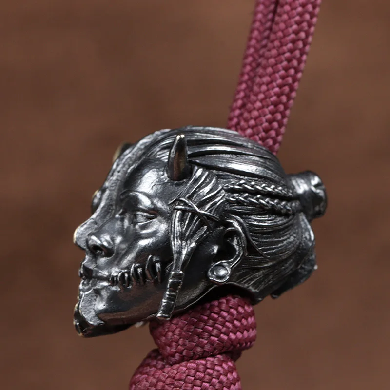 Raksasi Demon Brass Knife Beads EDC DIY Paracord Woven Bracelets Lanyard Pendants Accessories Outdoor Tool Hangings Charms Gifts