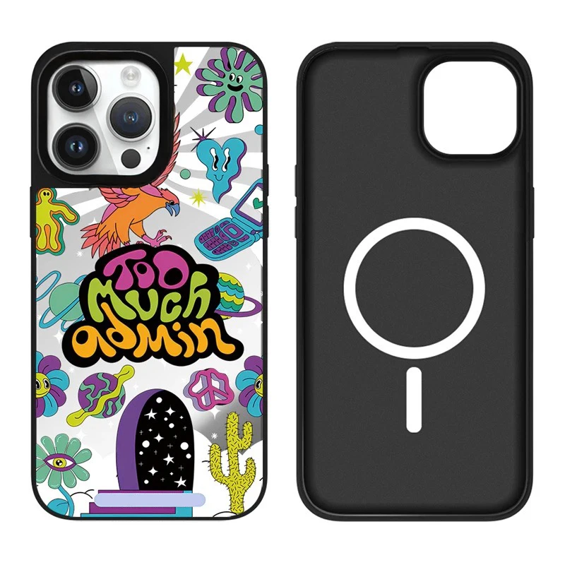 

No Time iPhone 12 13 14 15 16 17 Pro Max Mirror Surface Magnetic Case Cover Shell