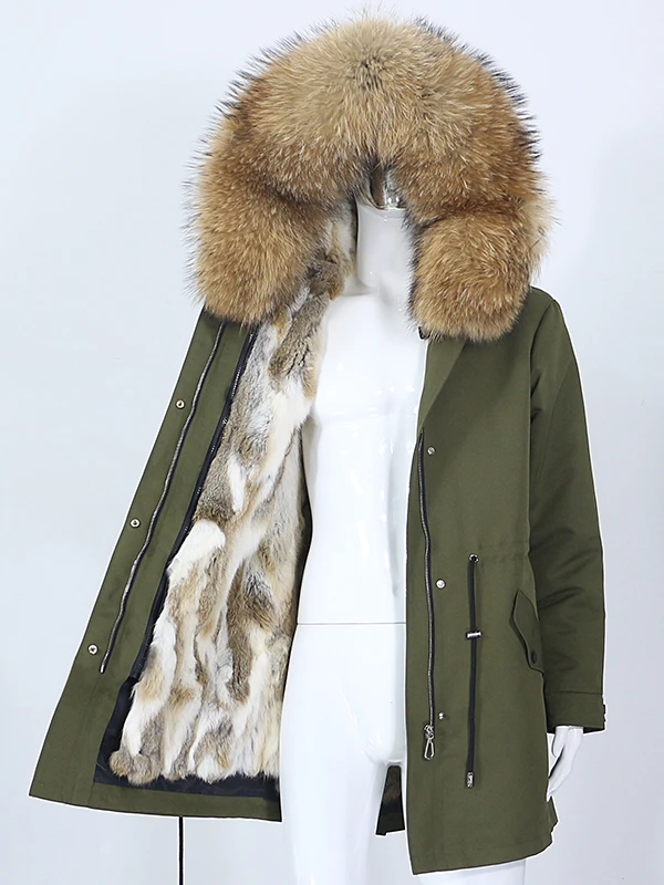 OFTBUY Men's Waterproof Parka with Real Raccoon Fur Collar