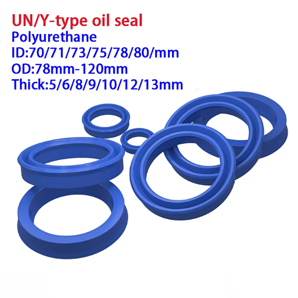 ID 70-80mm UN/Y Type Polyurethane Hydraulic Cylinder Oil Sealing Ring Shaft Hole General Sealing Ring Gasket Thickness 5mm-15mm