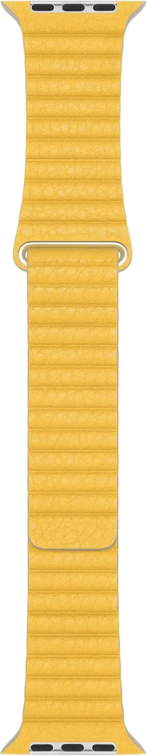 

44mm Leather Loop Watch Band in Meyer Lemon, Medium Size - Durable & Comfortable