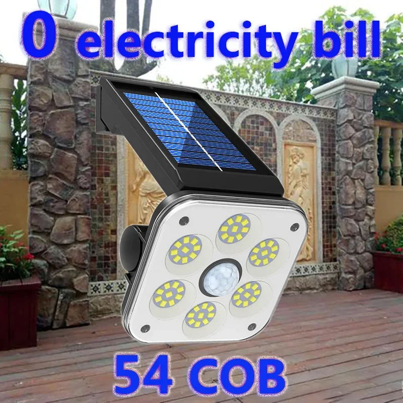 Outdoor Solar Lights for Garden 54 COB Solar Light Balcony Home Camping Exterior Decoration Motion Sensor Waterproof Wall Lamp