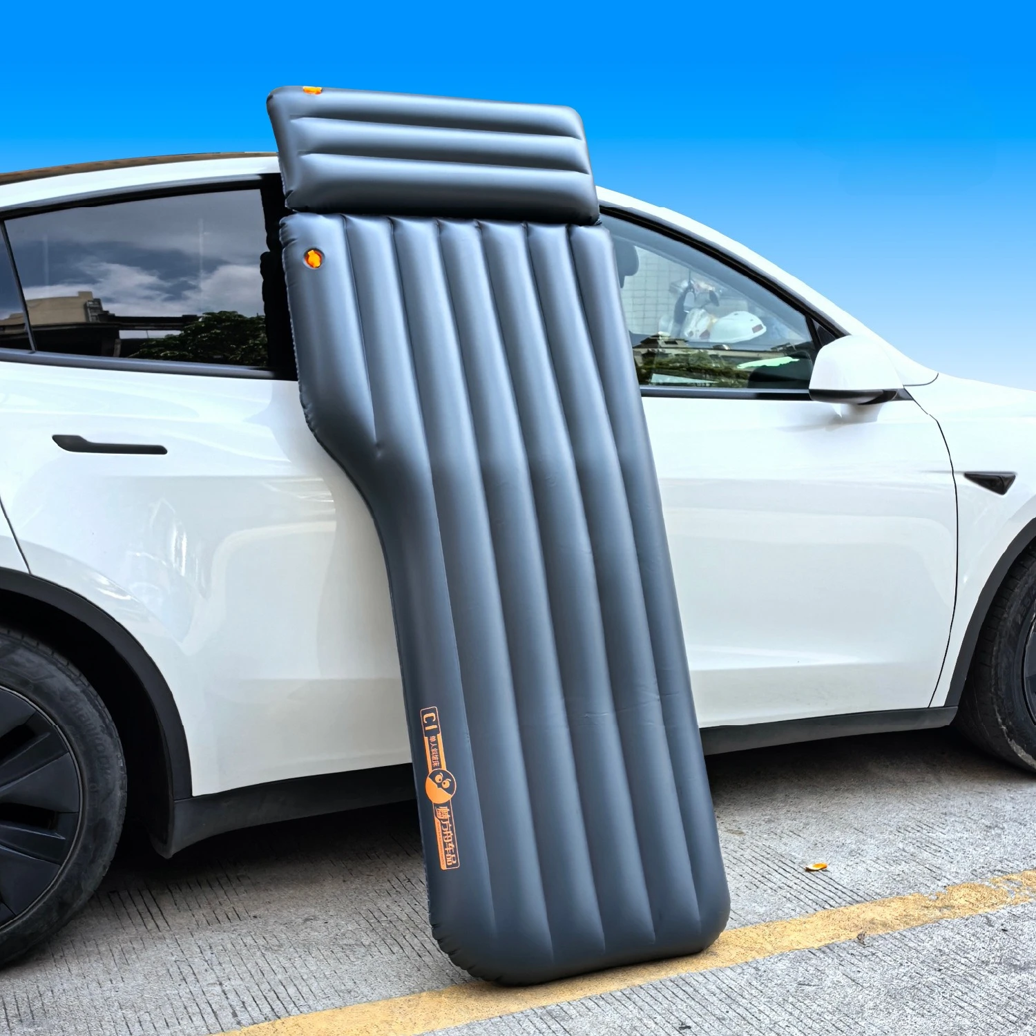 Trunk Air Mattress for Car Camping Slope-Leveling Design Compatible for Tesla & Other Vehicles with Angled Trunk Floors