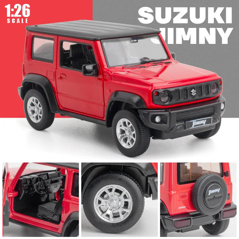 Suzuki JIMNY-Modèle de voiture SUV en alliage pour enfants, simulation en métal, collection de côtes arrière, son et lumière, jouets cadeaux, 1:26, 2018